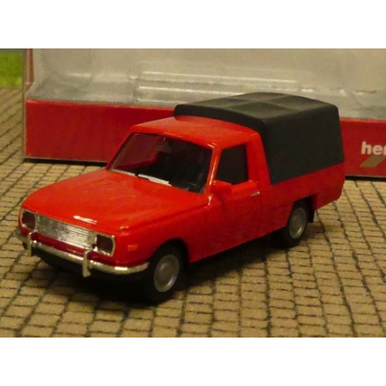 Herpa 420952 , WARTBURG 353 TRANS `66 Z PLANDEKĄ CZERWONY , Skala H0 1:87